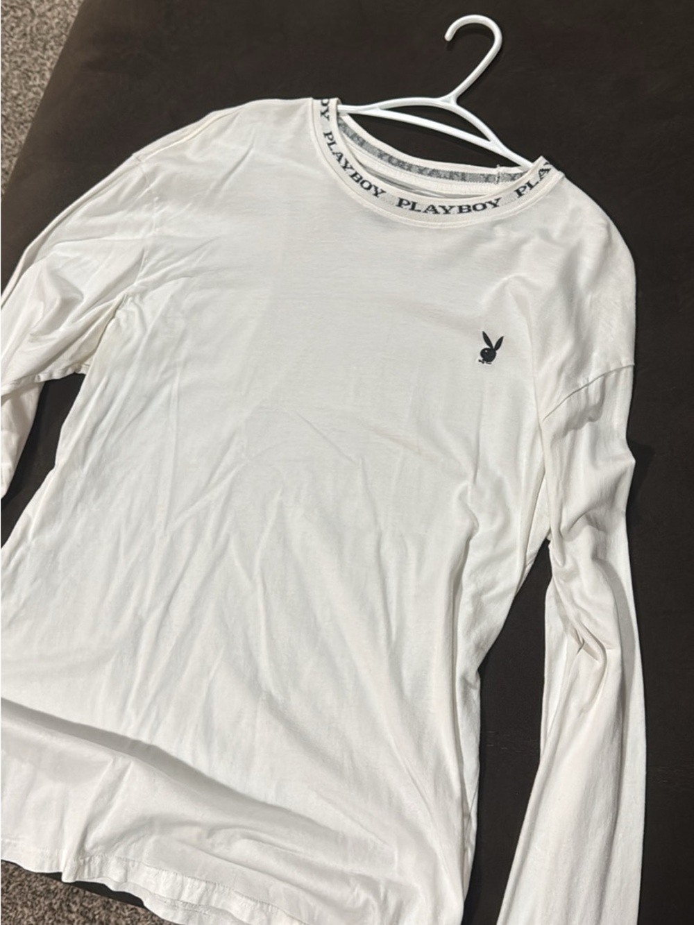 PLAYBOY White Tee with Black Logo Neck Tag